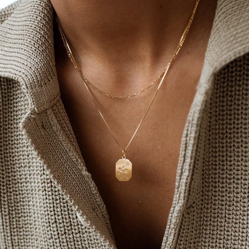 Custom Constellation Necklace - Personalized Zodiac & Horoscope Jewelry - Engraved Celestial Gift