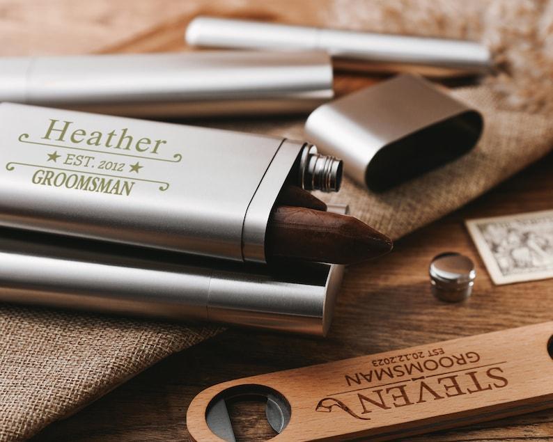 Customized cigar flask three-in-one,Sleek and Stylish Cigar Flask,Perfect Gift for Groomsmen and Cigar Connoisseurs,Ultimate Cigar Flask Set