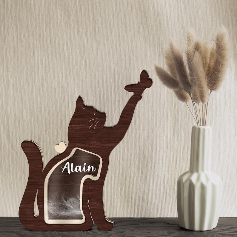 Personalised Cat Hair Keepsake Memorial Box, Cat Memorial Gift, Wooden Pet Fur Keepsake, Pet Loss Gift, Dog Cat Hair Memorial