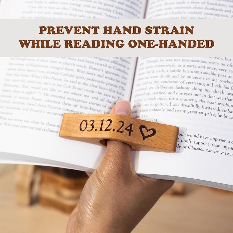 Personalized Thumb Book Page Holder Custom Wooden Page Spreader Bookmark Unique Book Lover Gift