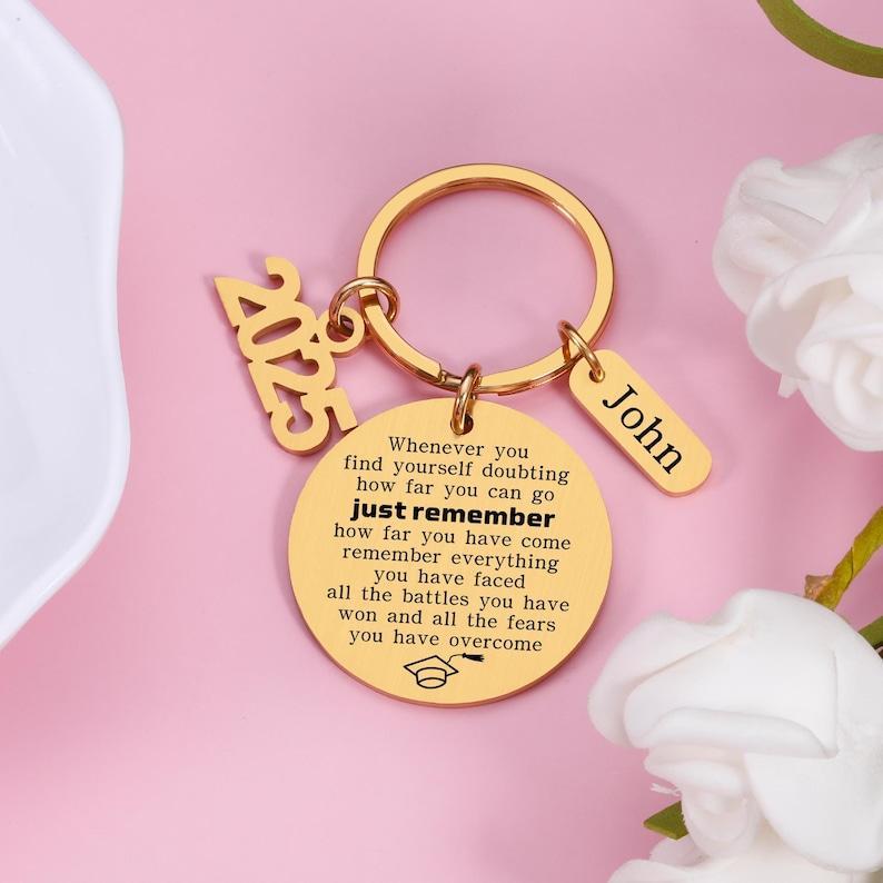 Personalized Graduation Keychain, Graduation Gift for Her, Gift for Him, Class of 2025 Keychains, Bulk Graduation Gift for 2025, Grad Gifts