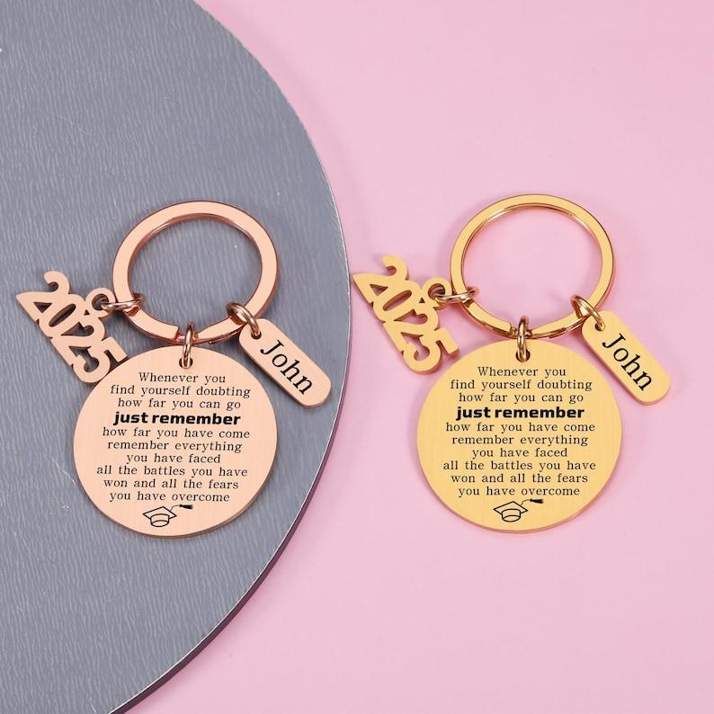 Personalized Graduation Keychain, Graduation Gift for Her, Gift for Him, Class of 2025 Keychains, Bulk Graduation Gift for 2025, Grad Gifts