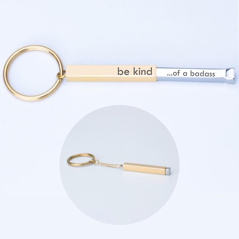 Be Kind Of A Badass Keychain Custom Hidden Message Keychain Personalized Text Keychain Funny Keychain Gifts for Him