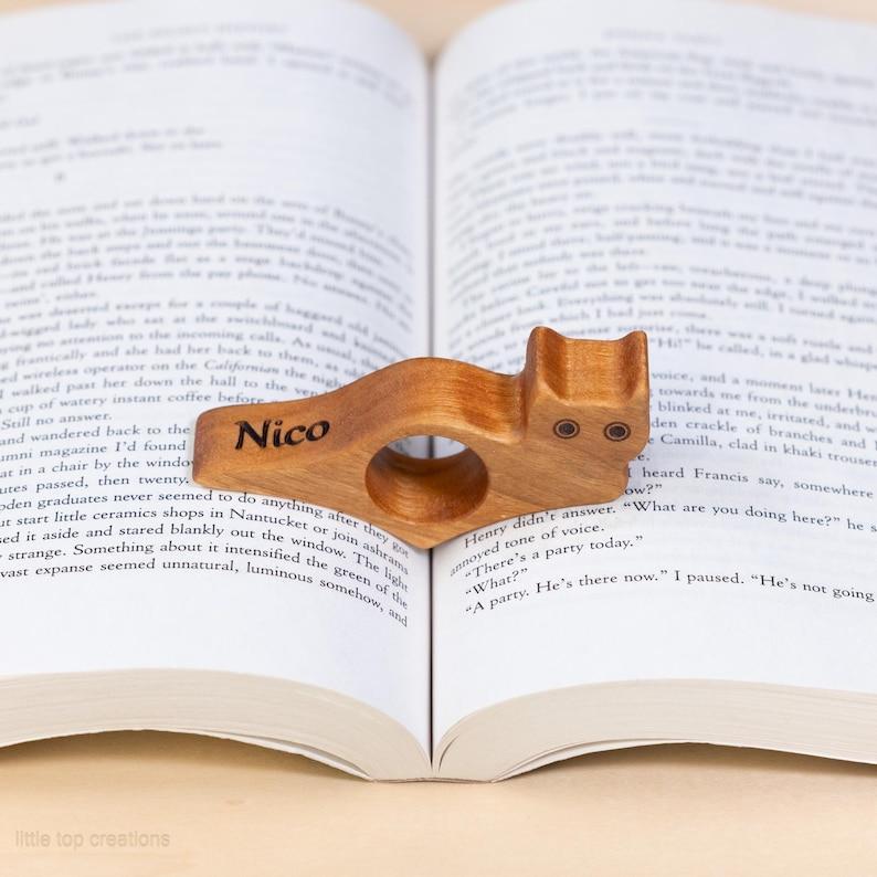 Personalized Thumb Book Page Holder Custom Wooden Page Spreader Bookmark Unique Book Lover Gift