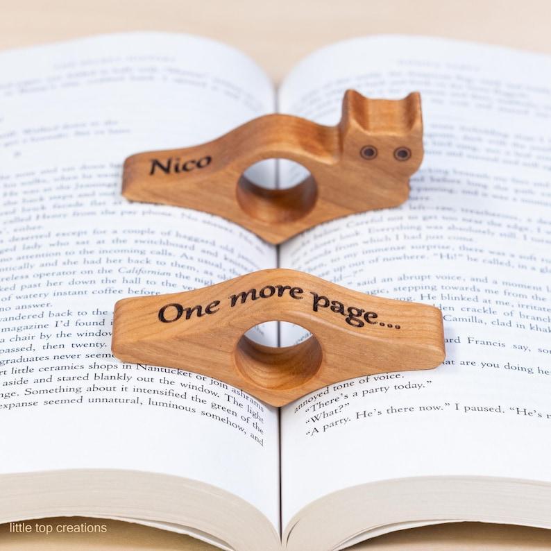 Personalized Thumb Book Page Holder Custom Wooden Page Spreader Bookmark Unique Book Lover Gift