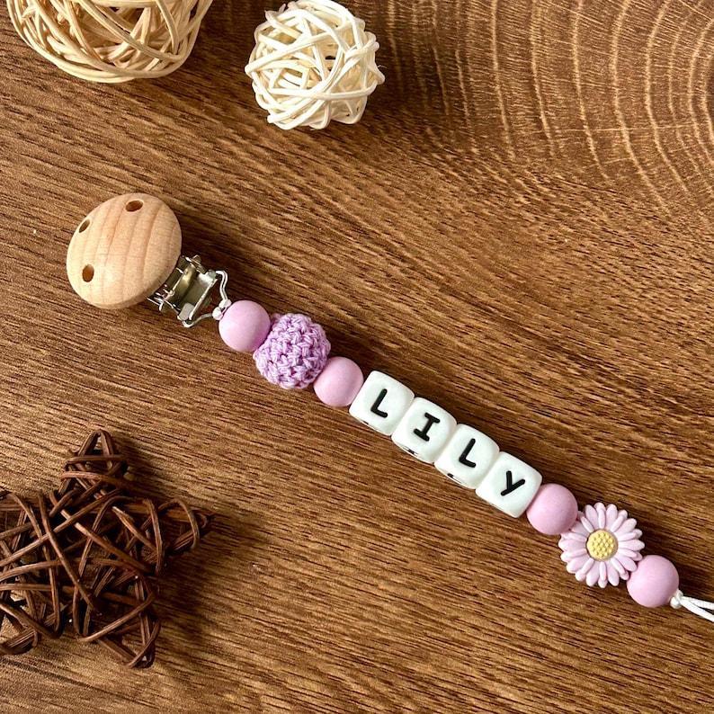 Personalized Pacifier Clip Custom Name Dummy Chain for Baby Custom Name Pacifier Holder Personalized Baby Dummy Clip