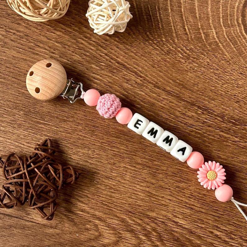 Personalized Pacifier Clip Custom Name Dummy Chain for Baby Custom Name Pacifier Holder Personalized Baby Dummy Clip
