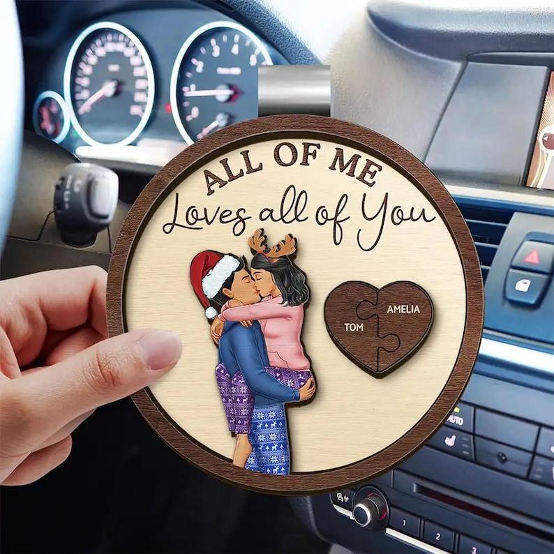 Drive Safe I Love You Kissing Couples, Personalized Custom Shaped Car Visor Clip, Gift For Him, Valentines Gift, Gift for Couples, 2025 Gift