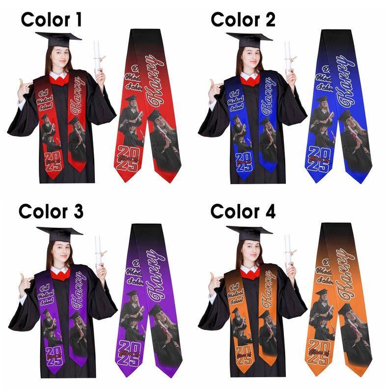 Personalized Graduation Stole Class of 2025, Custom Text Grad Stoles, Graduation Sash Gift for Her Him, School Name Stole, Gift for Graduate