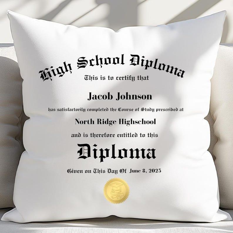 Graduation Pillow, Custom Graduation Gift, Grad Gift, Personalized keepsake, High School Senior Class, School Celebration, School Memory