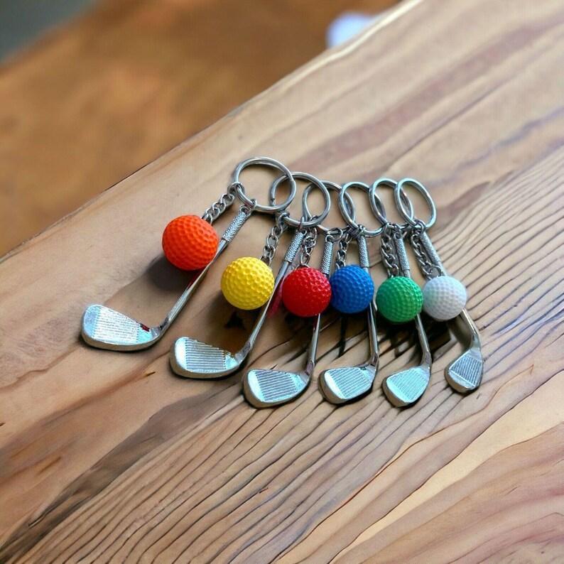 Golf Dad Personalised Keyring, Custom Engraved, Father's Day Gift, Best Golfer Ever, Golf Club, Golf Ball Charm, Daddy