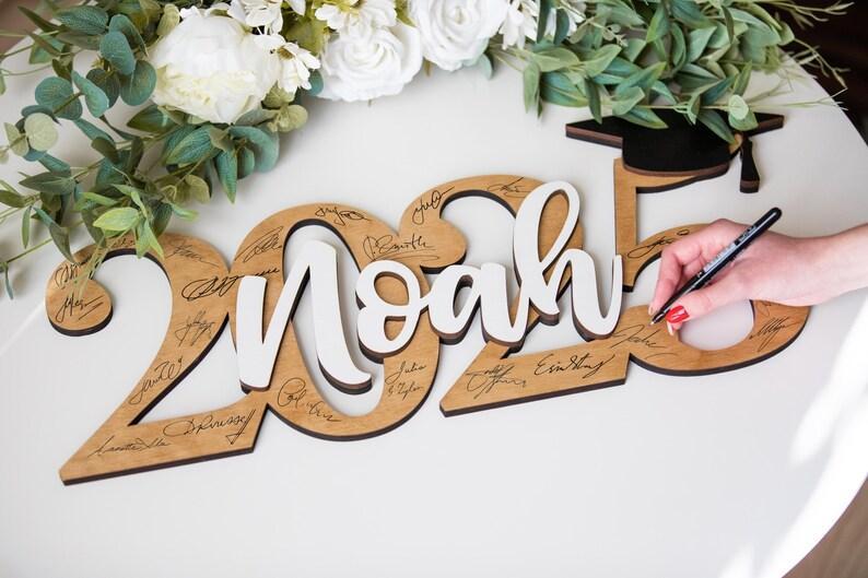 Personalized Graduation Guest Book Alternative, Graduation Guest Book Sign, Graduation Signature Board, Graduation Party Wooden Sign