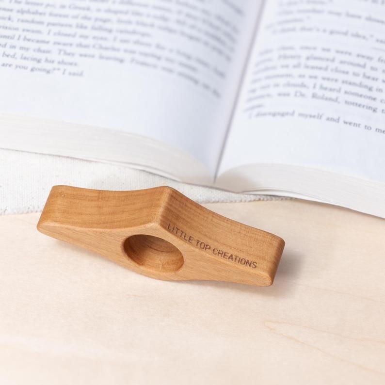 Personalized Thumb Book Page Holder Custom Wooden Page Spreader Bookmark Unique Book Lover Gift