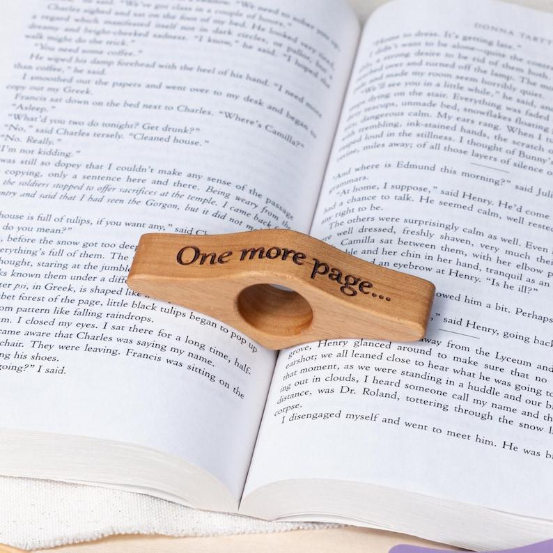 Personalized Thumb Book Page Holder Custom Wooden Page Spreader Bookmark Unique Book Lover Gift