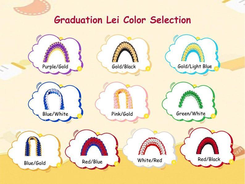 2025 Graduation Lei with Name, Braided Satin Ribbon Personalized, Senior Night Gift Lei, Personalized Custom Lei for Graduation