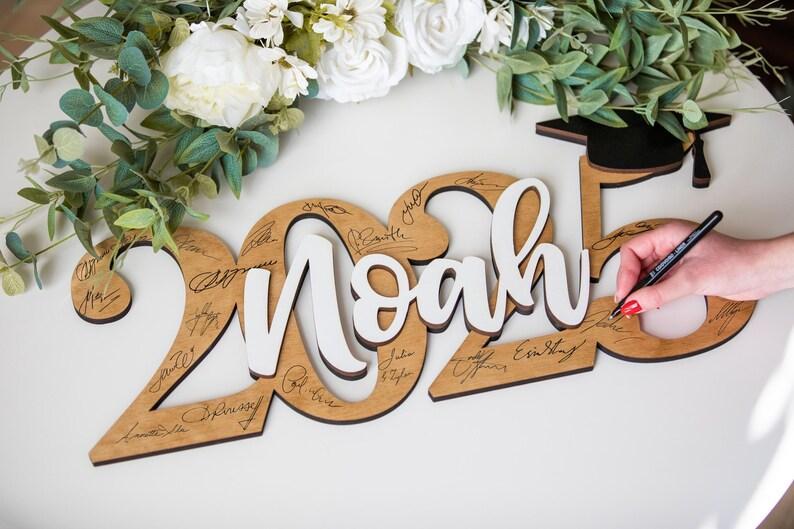 Personalized Graduation Guest Book Alternative, Graduation Guest Book Sign, Graduation Signature Board, Graduation Party Wooden Sign