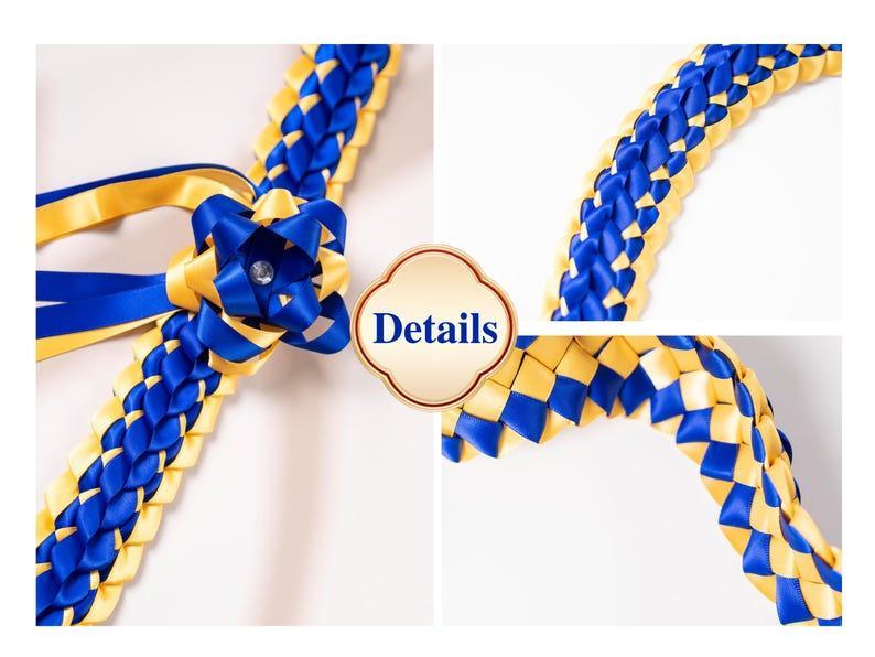 2025 Graduation Lei with Name, Braided Satin Ribbon Personalized, Senior Night Gift Lei, Personalized Custom Lei for Graduation