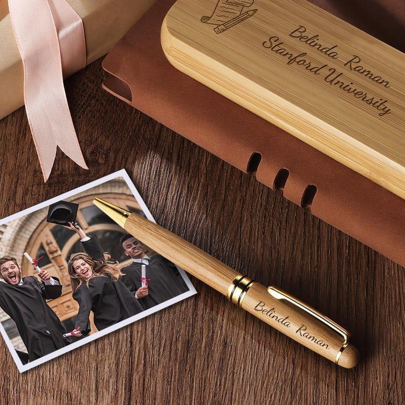 Personalized Graduation Engraved Wood Pen Set, Custom Gift for Graduation, Custom Class of 2025 Gift, Personalized Graduation 2025 Pen Set