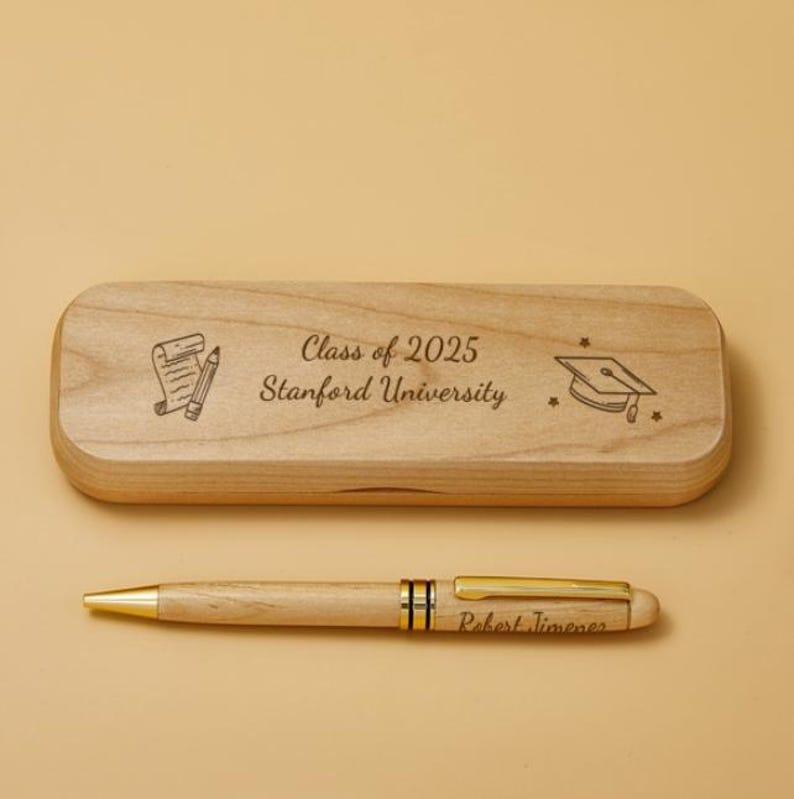 Personalized Graduation Engraved Wood Pen Set, Custom Gift for Graduation, Custom Class of 2025 Gift, Personalized Graduation 2025 Pen Set