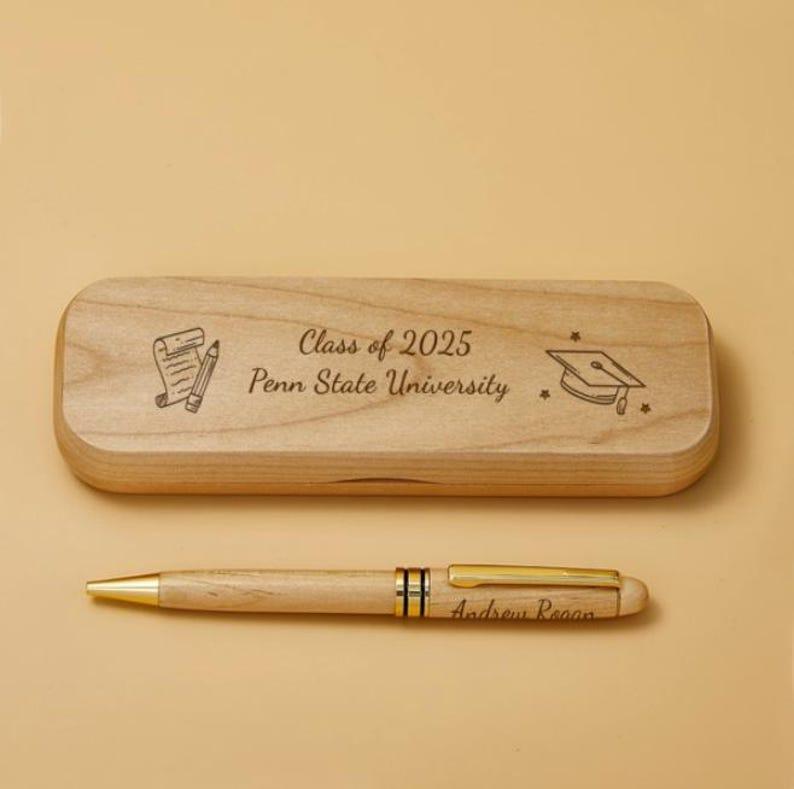 Personalized Graduation Engraved Wood Pen Set, Custom Gift for Graduation, Custom Class of 2025 Gift, Personalized Graduation 2025 Pen Set