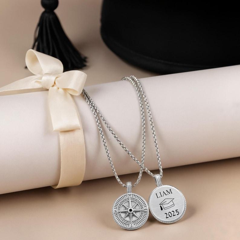 University Graduation Necklace,Custom College Gift,Graduation Necklace,Custom Gift For Student,Silver Necklace,Personalized College Necklace