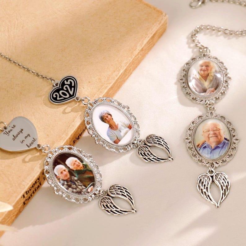 Custom Graduation Tassel Photo&Text Charm with Angel Wing,Memorial Graduation Gift For Her,2025 Graduation Memorial Tassel for grad cap