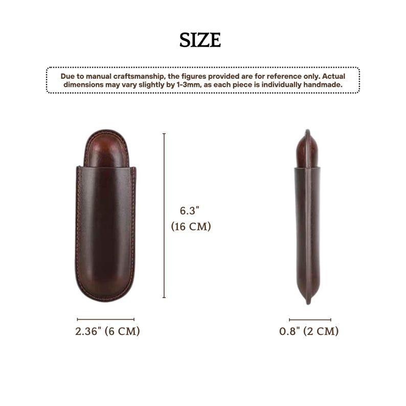 Personalized Leather 1-Slot Cigar Case Custom Engraved Single Cigar Holder Premium Leather Gift for Him
