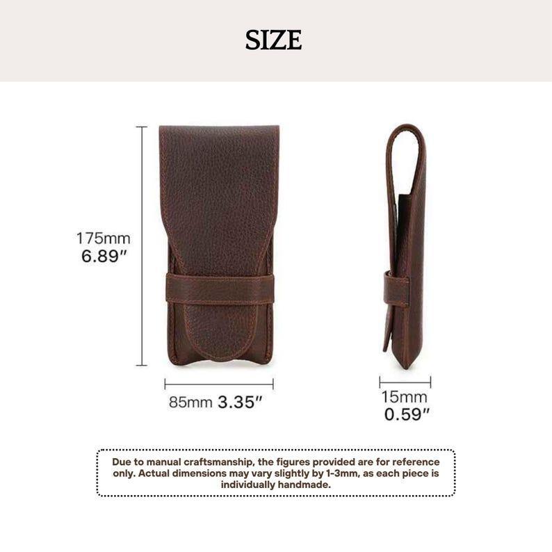 Personalized Leather Cigar Pouch Custom Full-Grain Leather Cigar Holder Travel Ready with Magnetic Closure