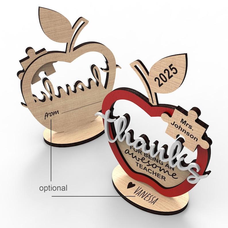 Personalized Teacher Appreciation Gift Custom Apple Thank You Sign for Teachers End of Year Teacher Gift Custom Teachers Appreciation Sign Custom Apple Puzzle Piece Gift