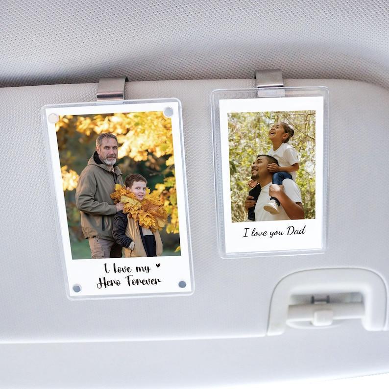 Personalized Photo Car Visor Clip Custom Photo Car Visor Clip Photo Car Sun Visor Clip for Dad, Husband