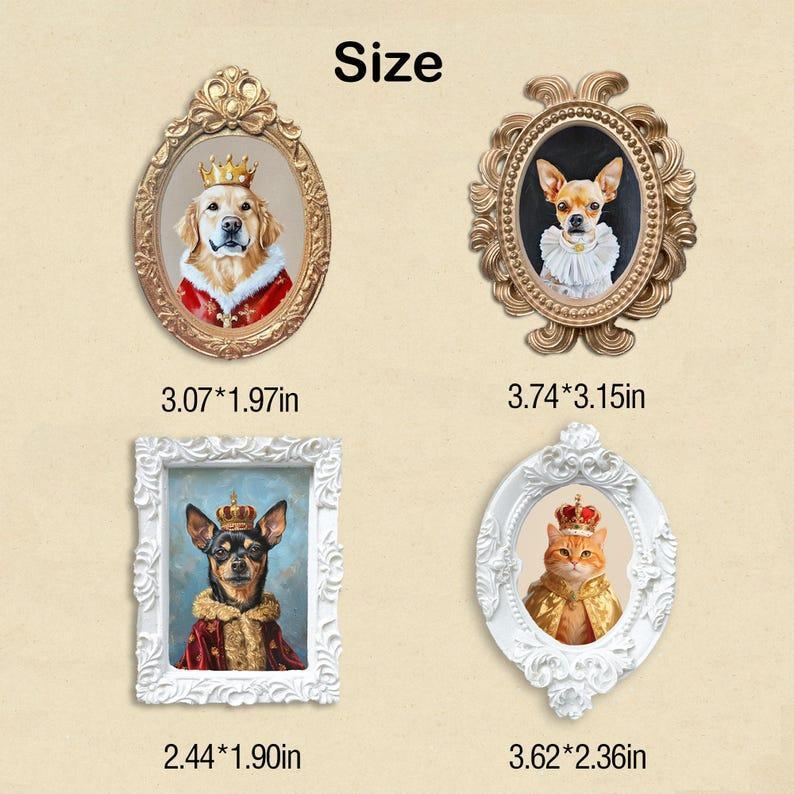 Custom Royal Pet Portrait Fridge Magnet – Personalized Hand-Painted Acrylic Artwork for Cat & Dog Lovers, Unique Gift Idea, Pet Loss