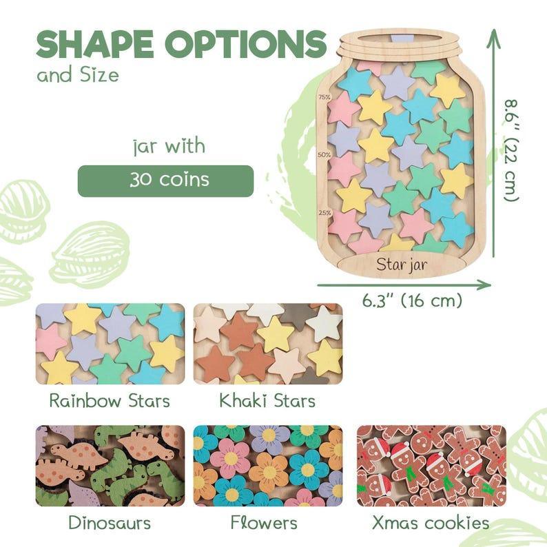 Personalized Kids' Reward Jar Custom Name Reward Jar for Kids Fun Behavior Chart & Chore System with Star Tokens