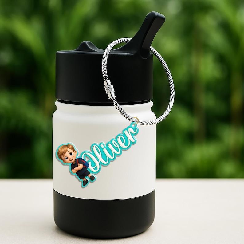 Personalized Photo Keychain Custom 3D Character Name Tag Back to School Bag Tag Picture Acrylic Keychain Backpack Charm with Photo