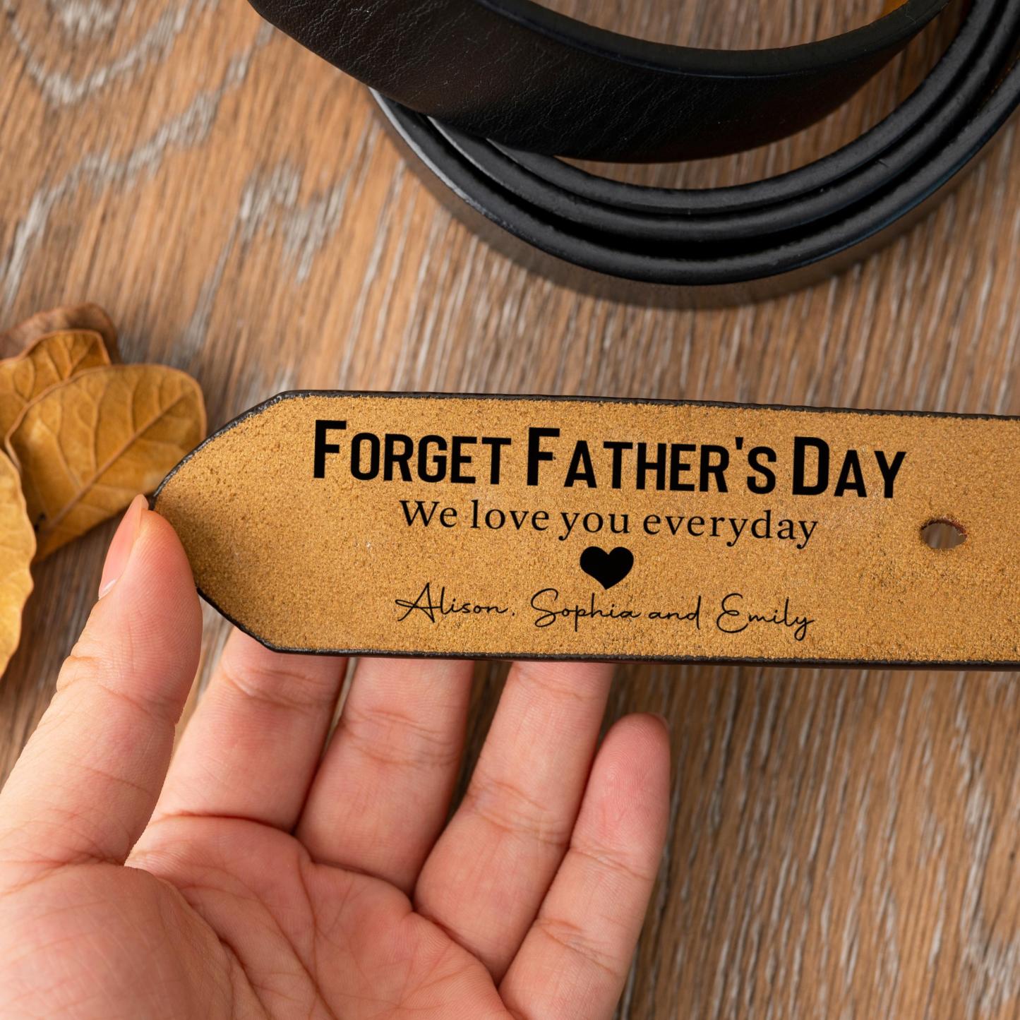 Personalized Hidden Message Leather Belt Custom Engraved Waistband Father's Day Gift for Best Dad Ever
