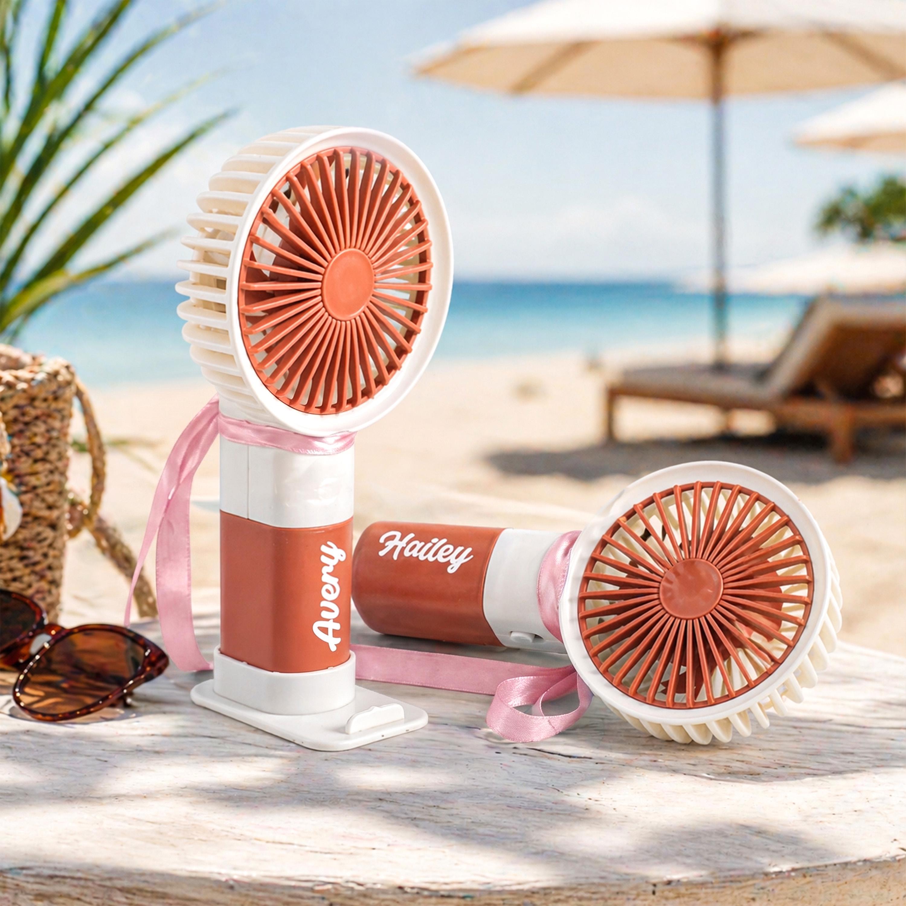 Personalized Name Handheld Fan Custom Name Portable Desk Fan Outdoor Gift for Summer