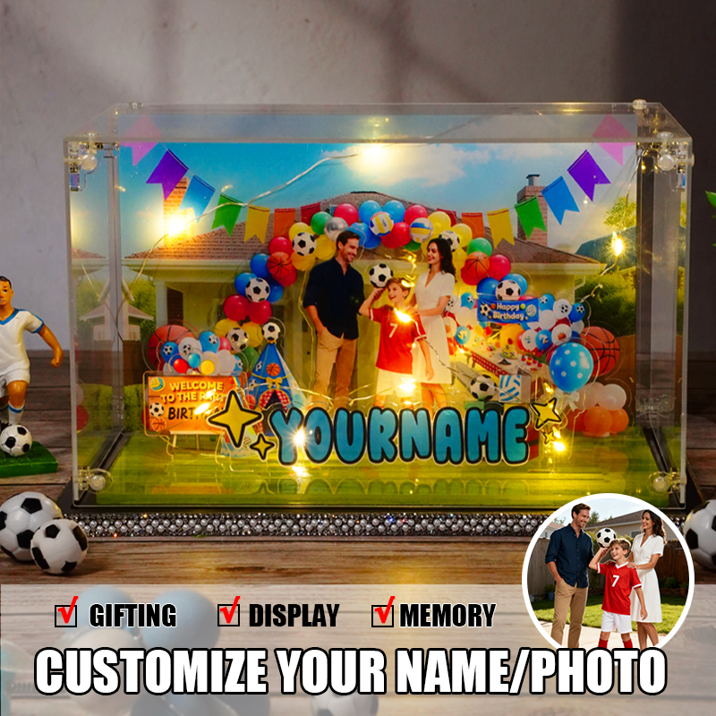 Custom Sports Ball Birthday Party Acrylic Micro Landscape Personalized 3D Acrylic Sports Scene Ornament