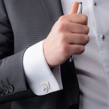 Custom Name Cufflinks - Personalized Wedding Cufflinks - Groom & Groomsmen Gift - Monogrammed Cufflinks - Sterling Silver Accessory
