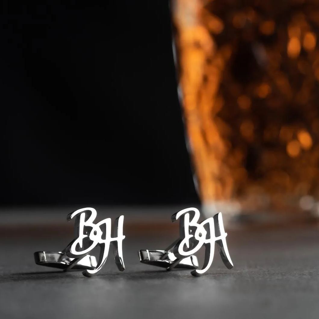 Custom Name Cufflinks - Personalized Wedding Cufflinks - Groom & Groomsmen Gift - Monogrammed Cufflinks - Sterling Silver Accessory