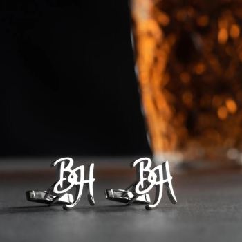 Custom Name Cufflinks - Personalized Wedding Cufflinks - Groom & Groomsmen Gift - Monogrammed Cufflinks - Sterling Silver Accessory