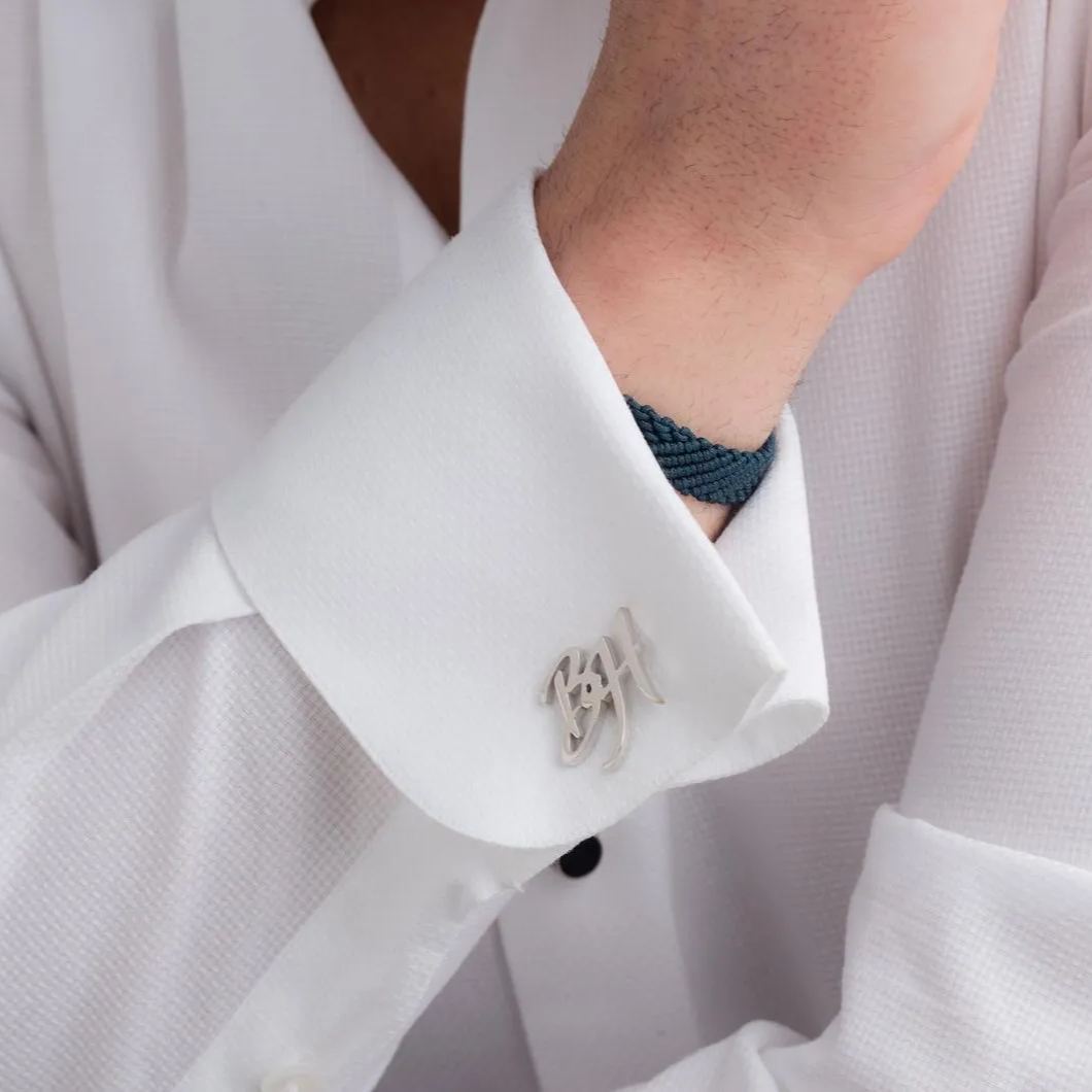 Custom Name Cufflinks - Personalized Wedding Cufflinks - Groom & Groomsmen Gift - Monogrammed Cufflinks - Sterling Silver Accessory
