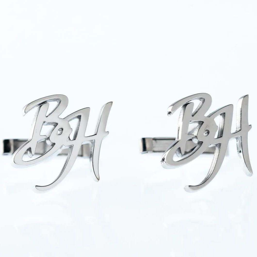 Custom Name Cufflinks - Personalized Wedding Cufflinks - Groom & Groomsmen Gift - Monogrammed Cufflinks - Sterling Silver Accessory