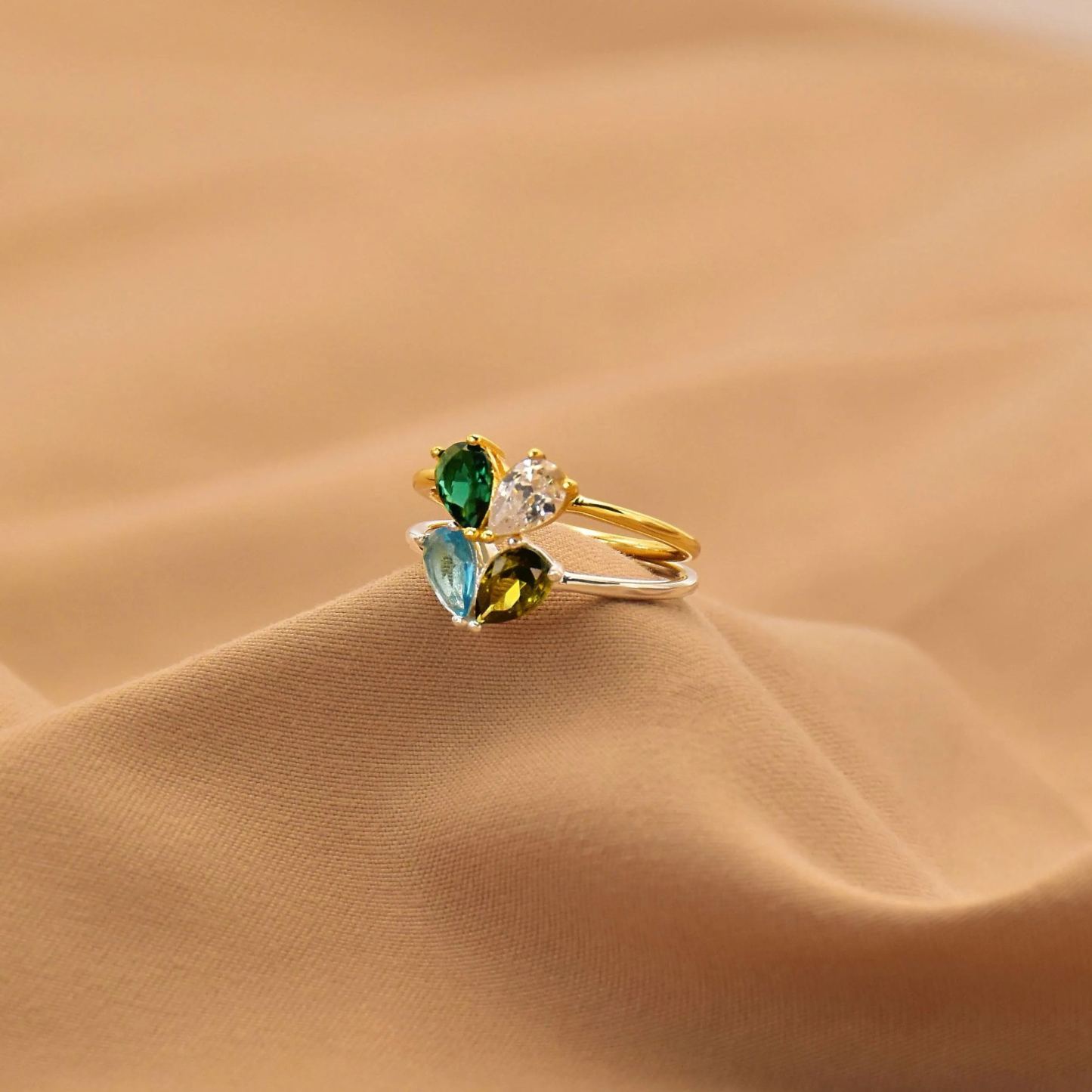 Custom Love Heart Birthstone Ring Personalized Heart & Birthstone Ring Gifts for Girlfriend