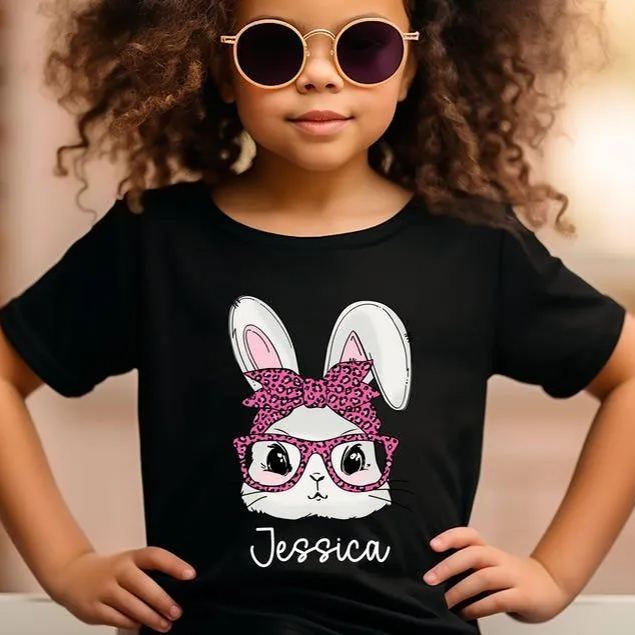 Personalized Easter Bunny Kids Shirt, Custom Easter Bunny Shirt, Toddler Easter Shirt,Girls and Boys Easter Bunny Shirt,Cute Kids Easter Tee
