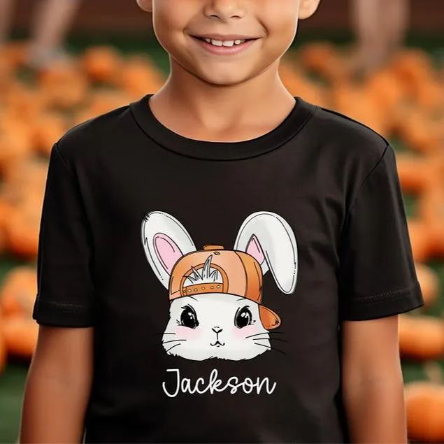 Personalized Easter Bunny Kids Shirt, Custom Easter Bunny Shirt, Toddler Easter Shirt,Girls and Boys Easter Bunny Shirt,Cute Kids Easter Tee