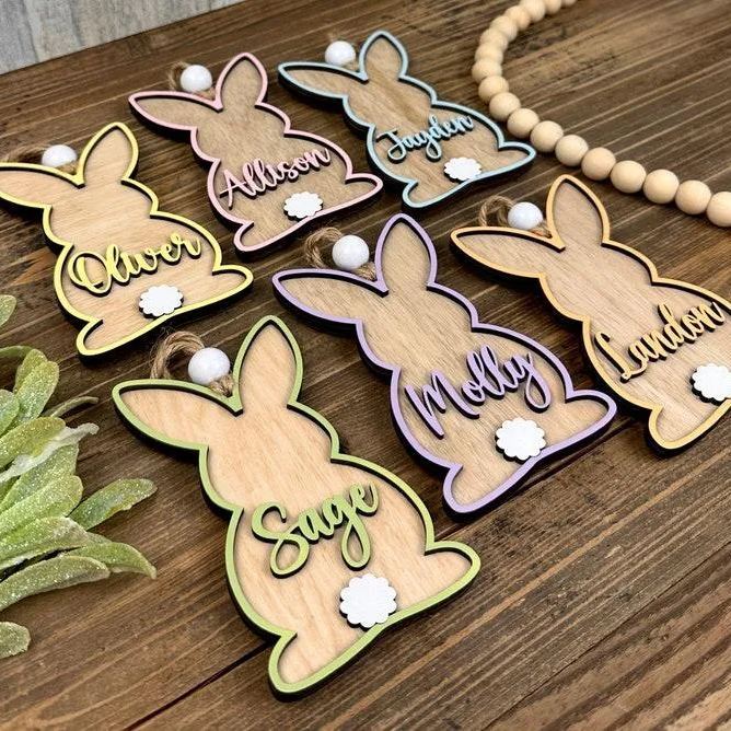 Custom 3D Easter Tag, Custom Easter Basket Tag, Personalized Easter Tag, Easter Bunny Name Tag, Easter Place Card, Spring Name Tag, Easter