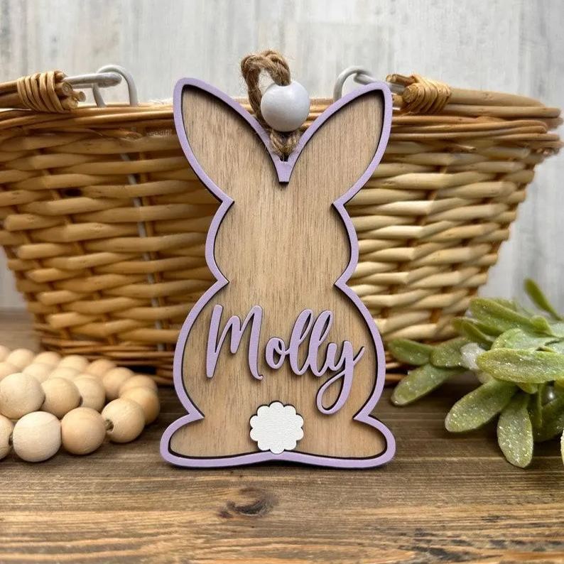 Custom 3D Easter Tag, Custom Easter Basket Tag, Personalized Easter Tag, Easter Bunny Name Tag, Easter Place Card, Spring Name Tag, Easter