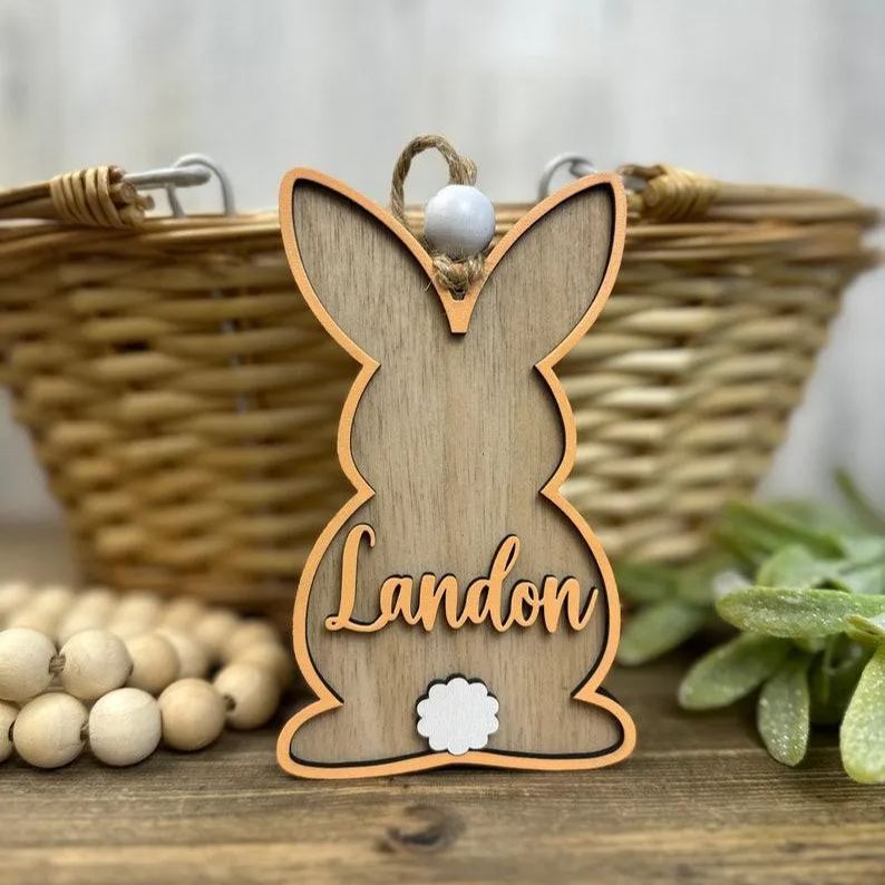 Custom 3D Easter Tag, Custom Easter Basket Tag, Personalized Easter Tag, Easter Bunny Name Tag, Easter Place Card, Spring Name Tag, Easter