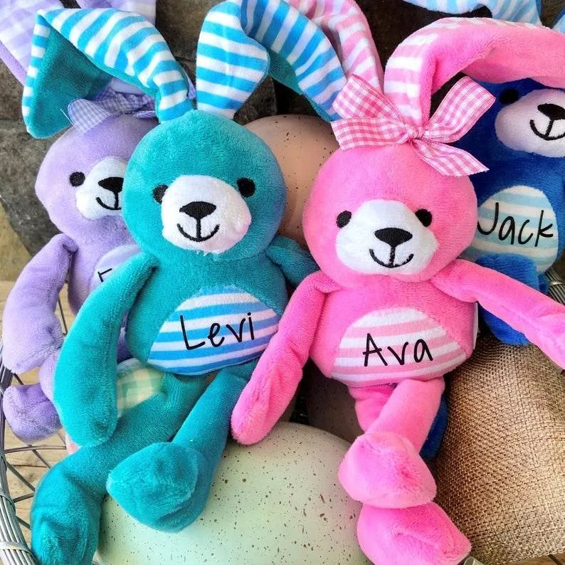 Personalized Easter Bunny, Easter Bunny, Easter Basket Stuffers, Plush Easter Bunny, Custom Easter Bunny, Easter Basket Gift, Stuffed Bunny