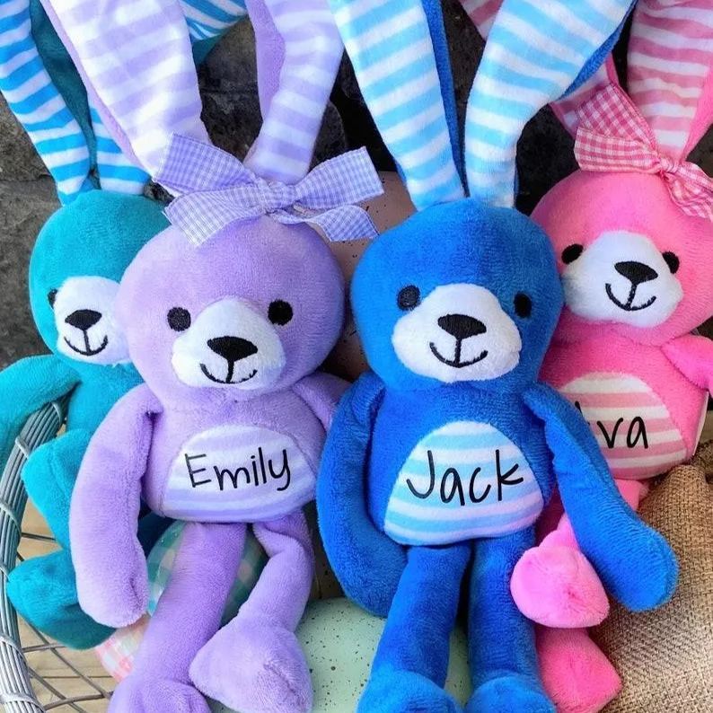 Personalized Easter Bunny, Easter Bunny, Easter Basket Stuffers, Plush Easter Bunny, Custom Easter Bunny, Easter Basket Gift, Stuffed Bunny
