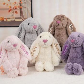 Personalized Embroidered Bunny Rabbit,Monogrammed Bunny,Newborn Baby Gift,Baby Shower Gift,Stuffed Animal,Plush Bunny Toy,Gift For Kid